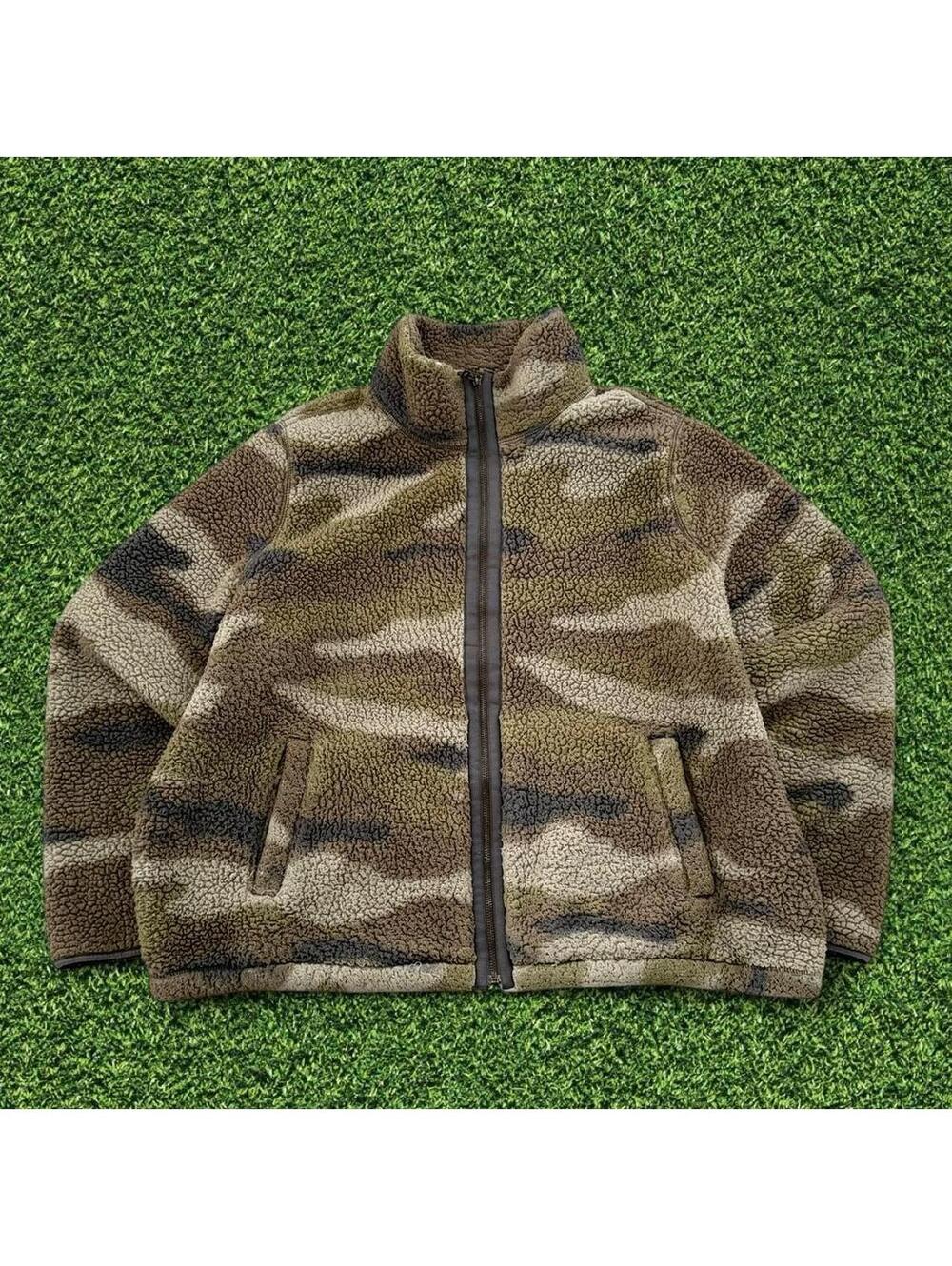 Vintage Boxy GAP Camo Fleece Zip Up Jacket XXL Fits L XL